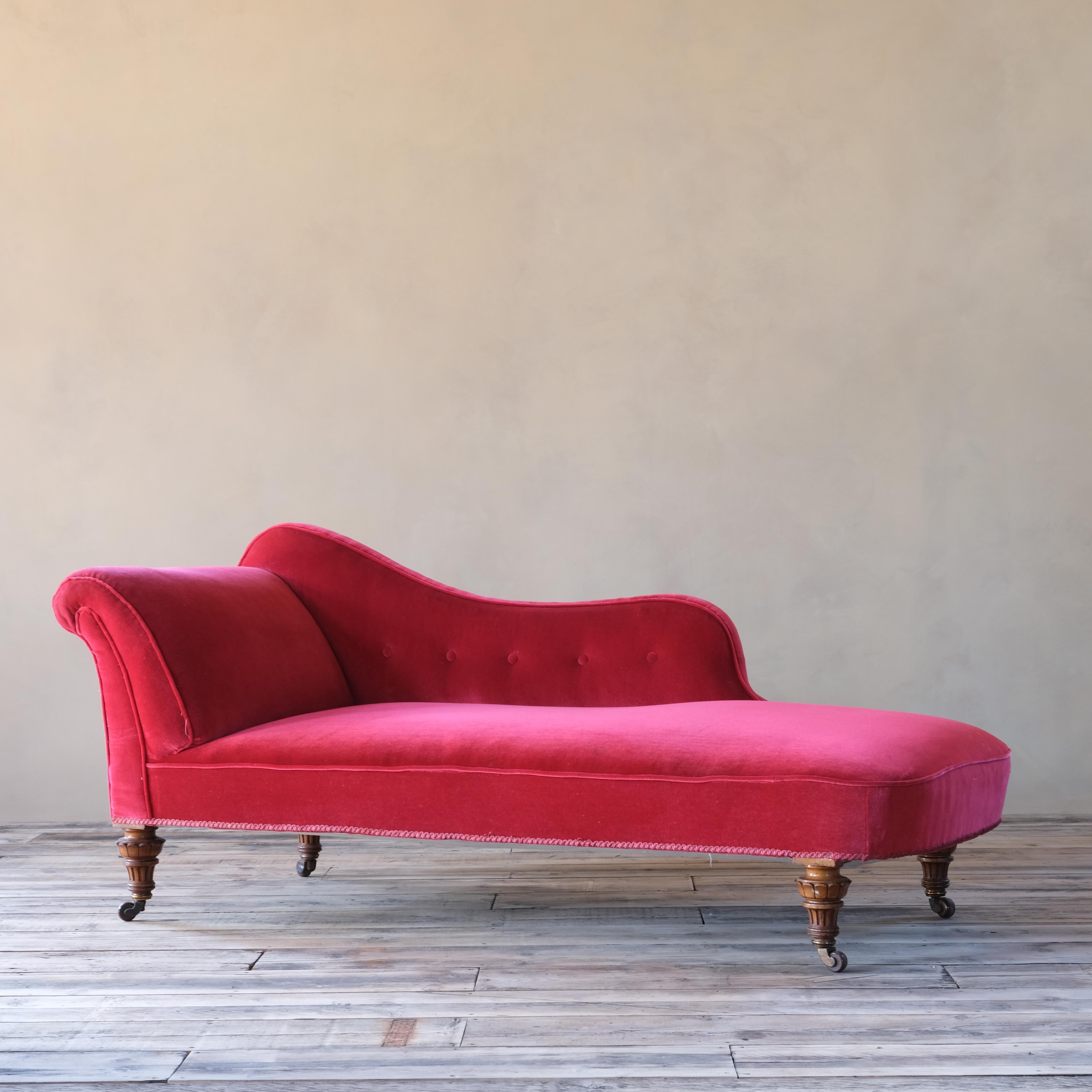 Antique 19th Century Chaise Lounge, c 1870 1