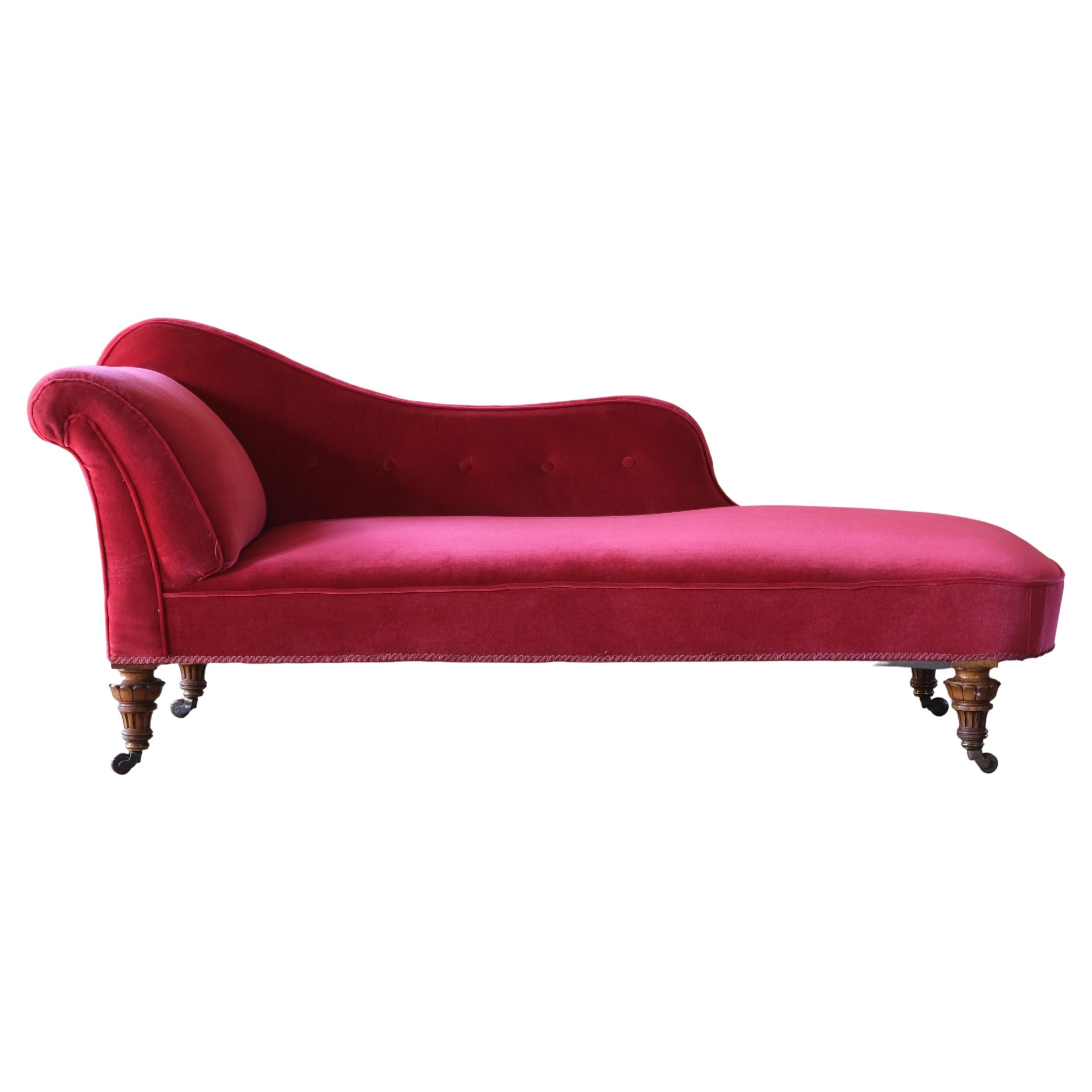 Antique 19th Century Chaise Lounge, c 1870