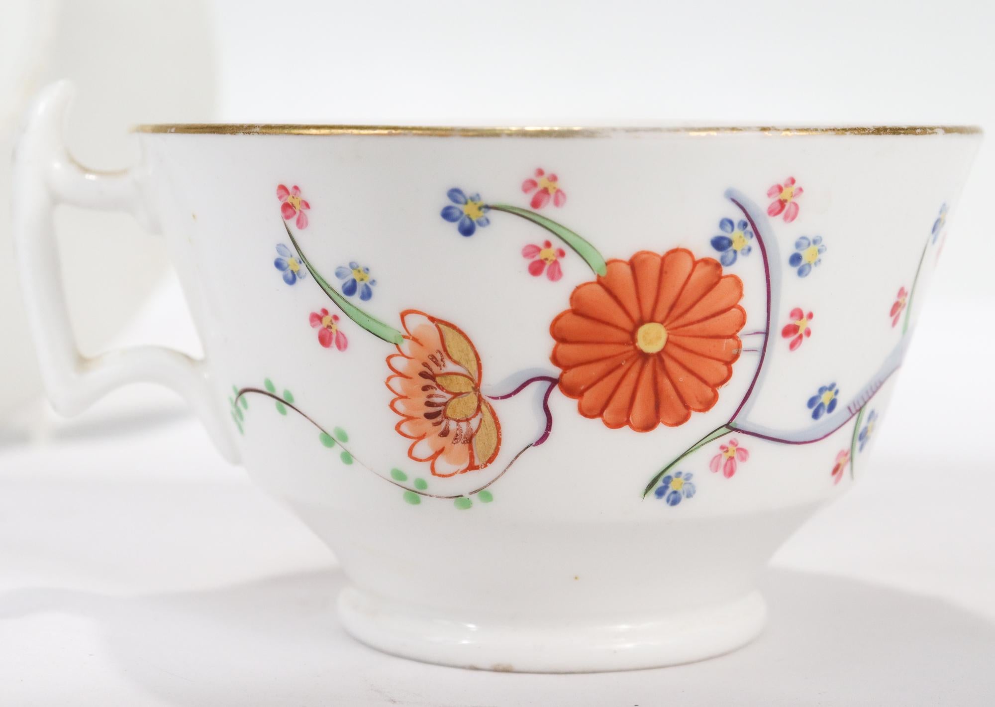 Antique 19th Century Chamberlain Worcester Quails Patter Porcelain Cup & Saucer For Sale 9