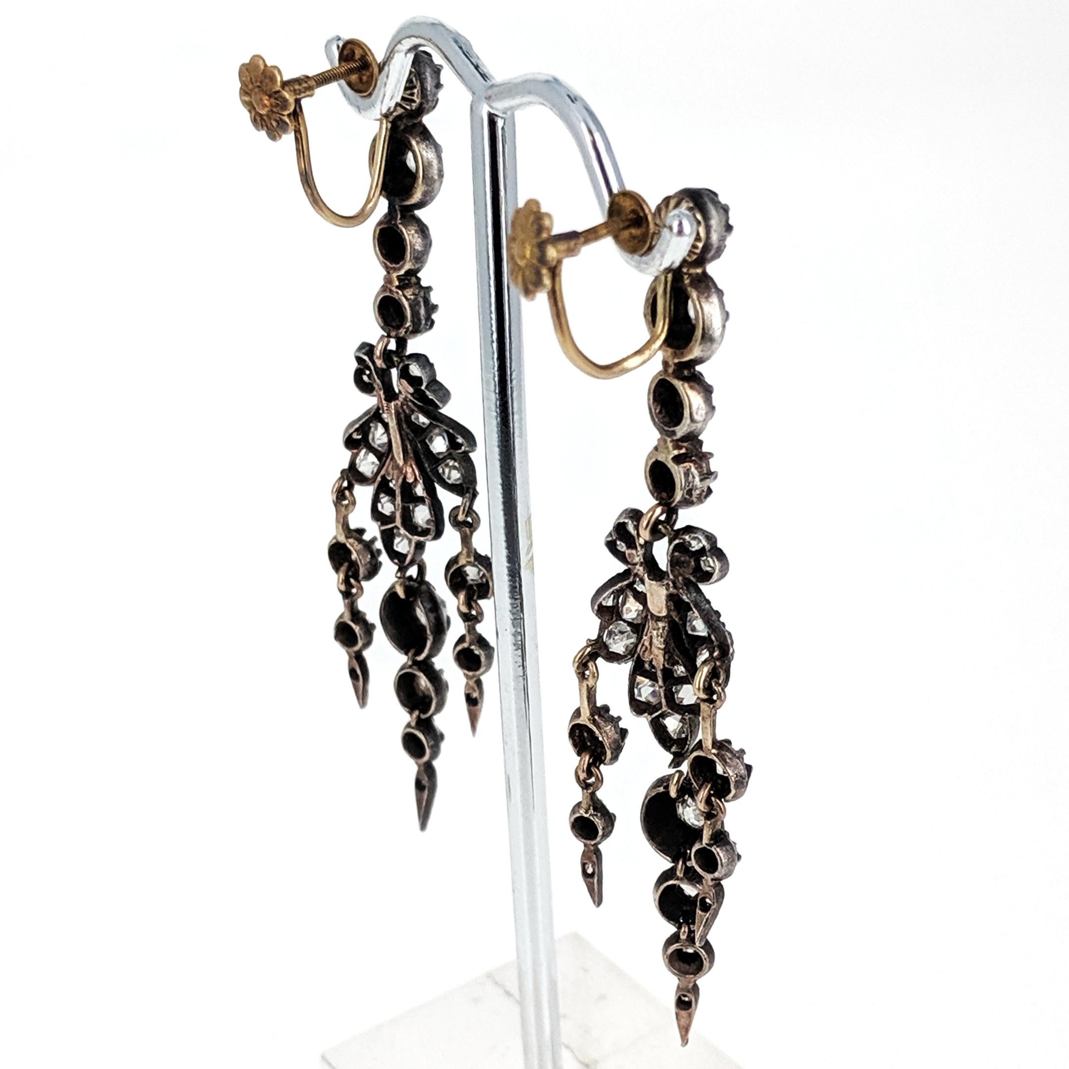 antique diamond chandelier earrings