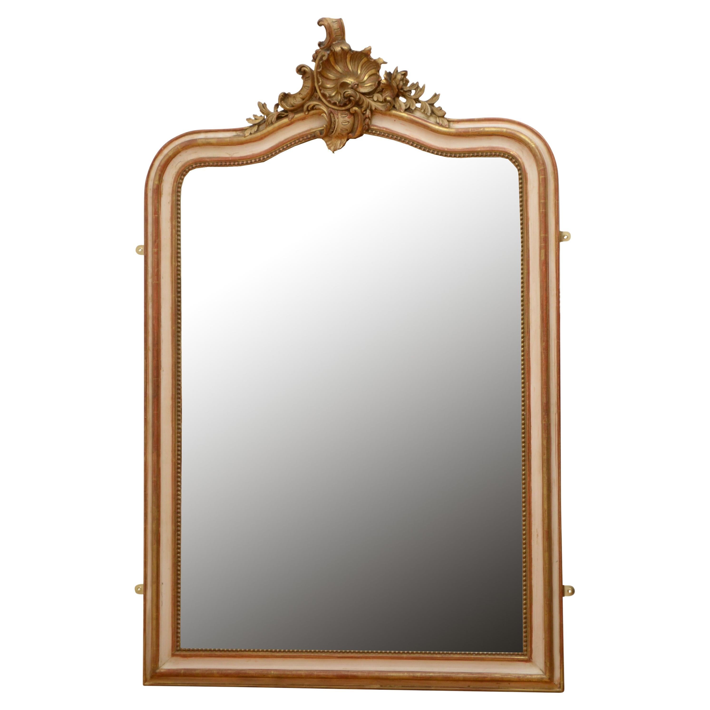 Antique 19th Century Chateau Wall Mirror H157cm en venta
