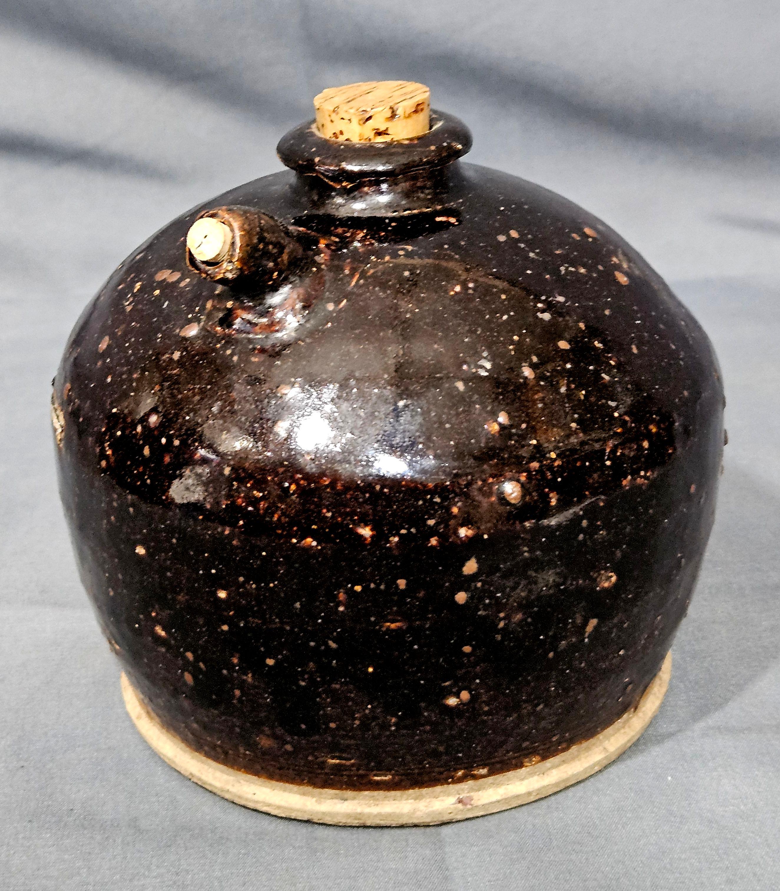 Antique 19th Century Chinese Black Soy Jar.