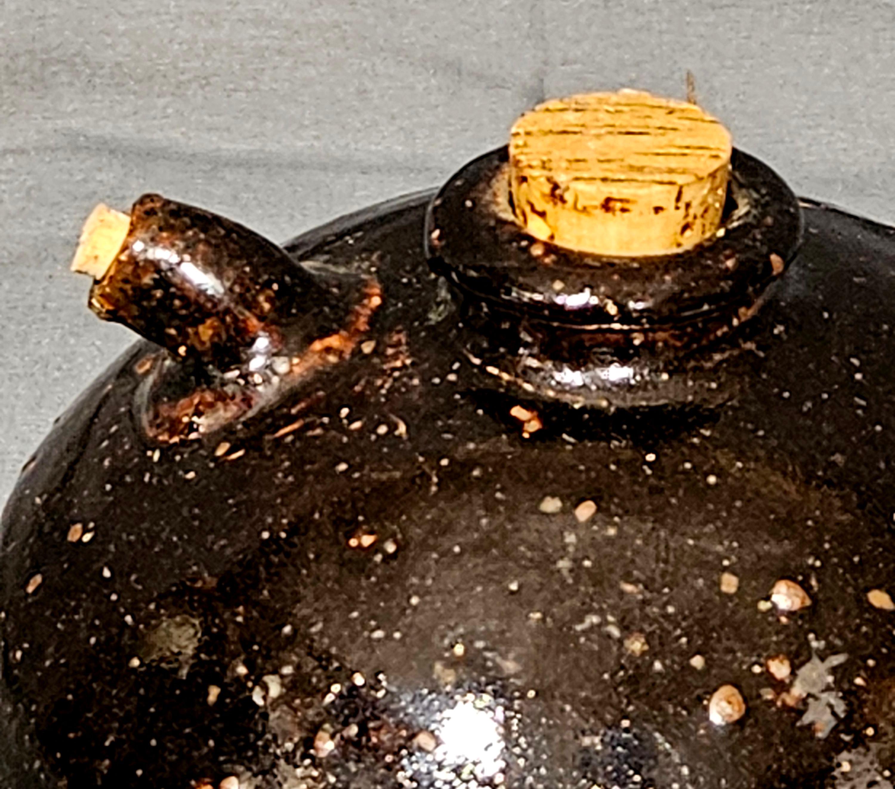Antique 19th Century Chinese Black Soy Jar In Good Condition For Sale In Norton, MA