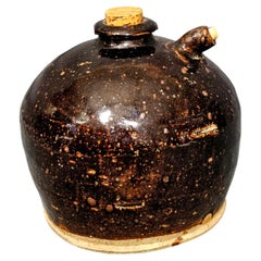 Antique 19th Century Chinese Black Soy Jar