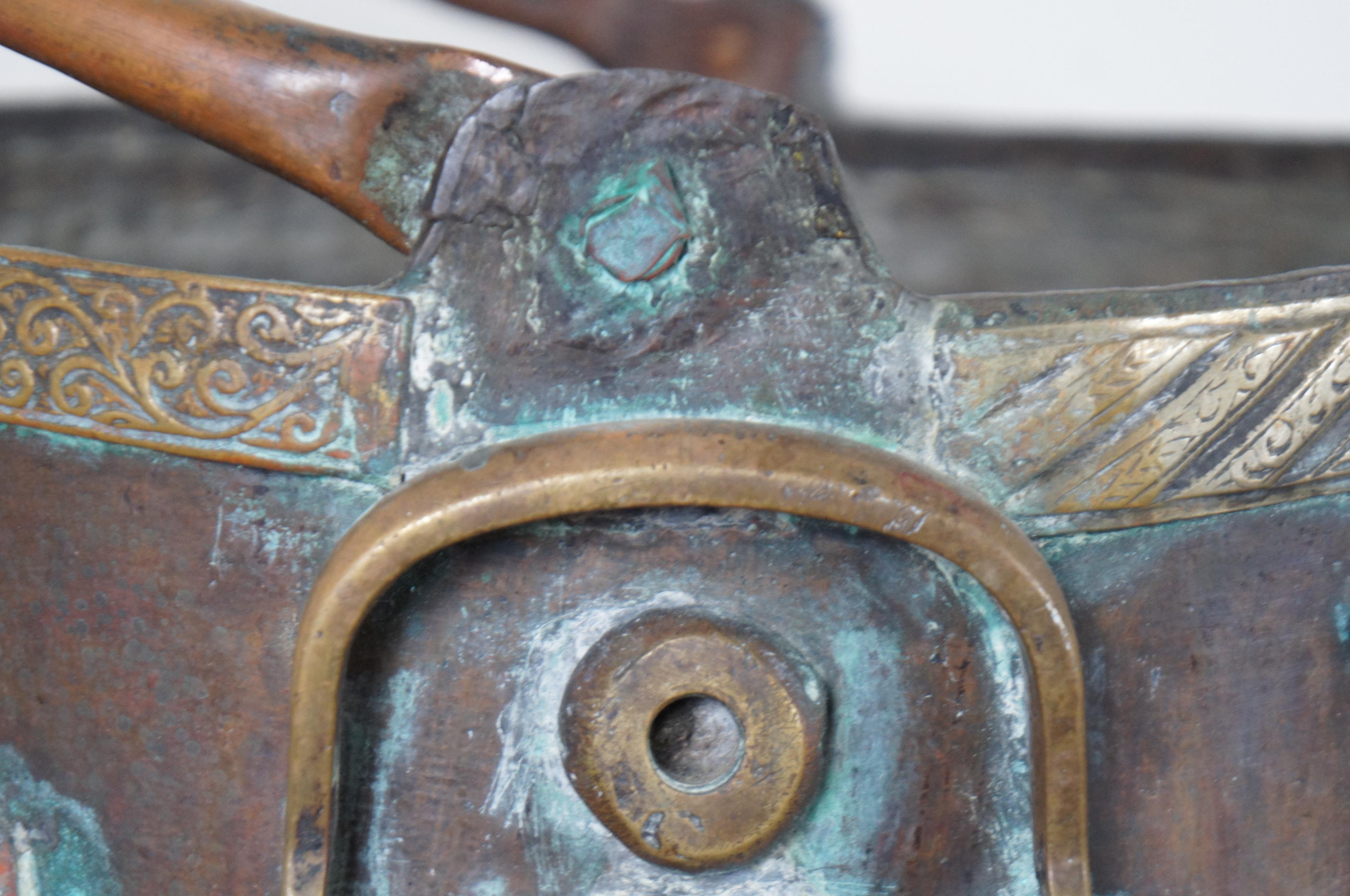 Antique 19th Century Chinese Bronze Ornate Cauldron Pot Planter Tripod For Sale 5