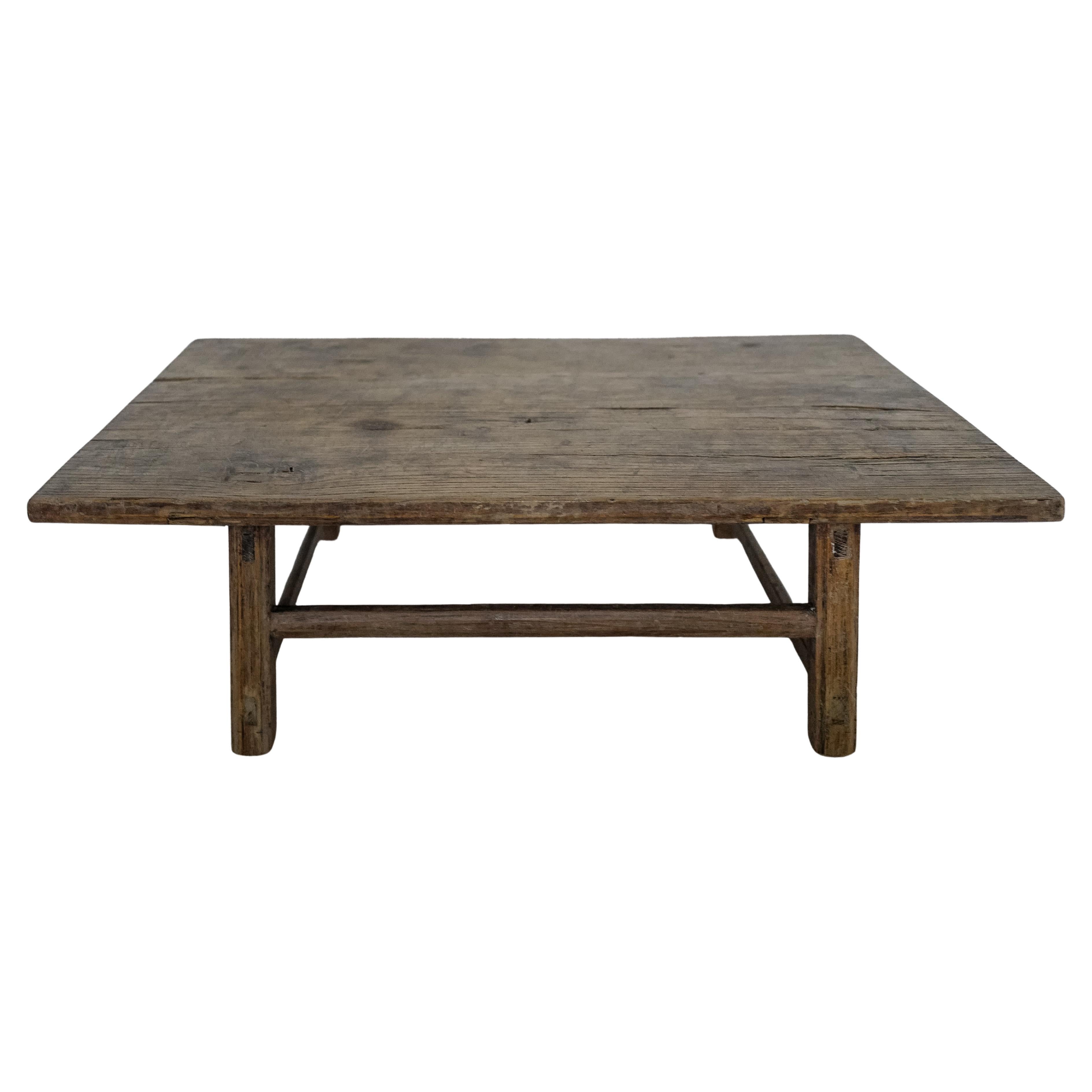 Antique 19th Century Chinese Elm Coffee Table – Rustic Provincial, Handcrafted