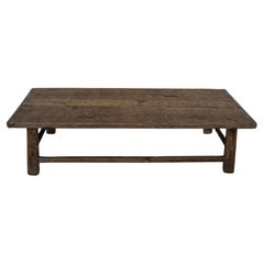 Antique 19th Century Chinese Elm Coffee Table Rustic Provincial, Original Finish