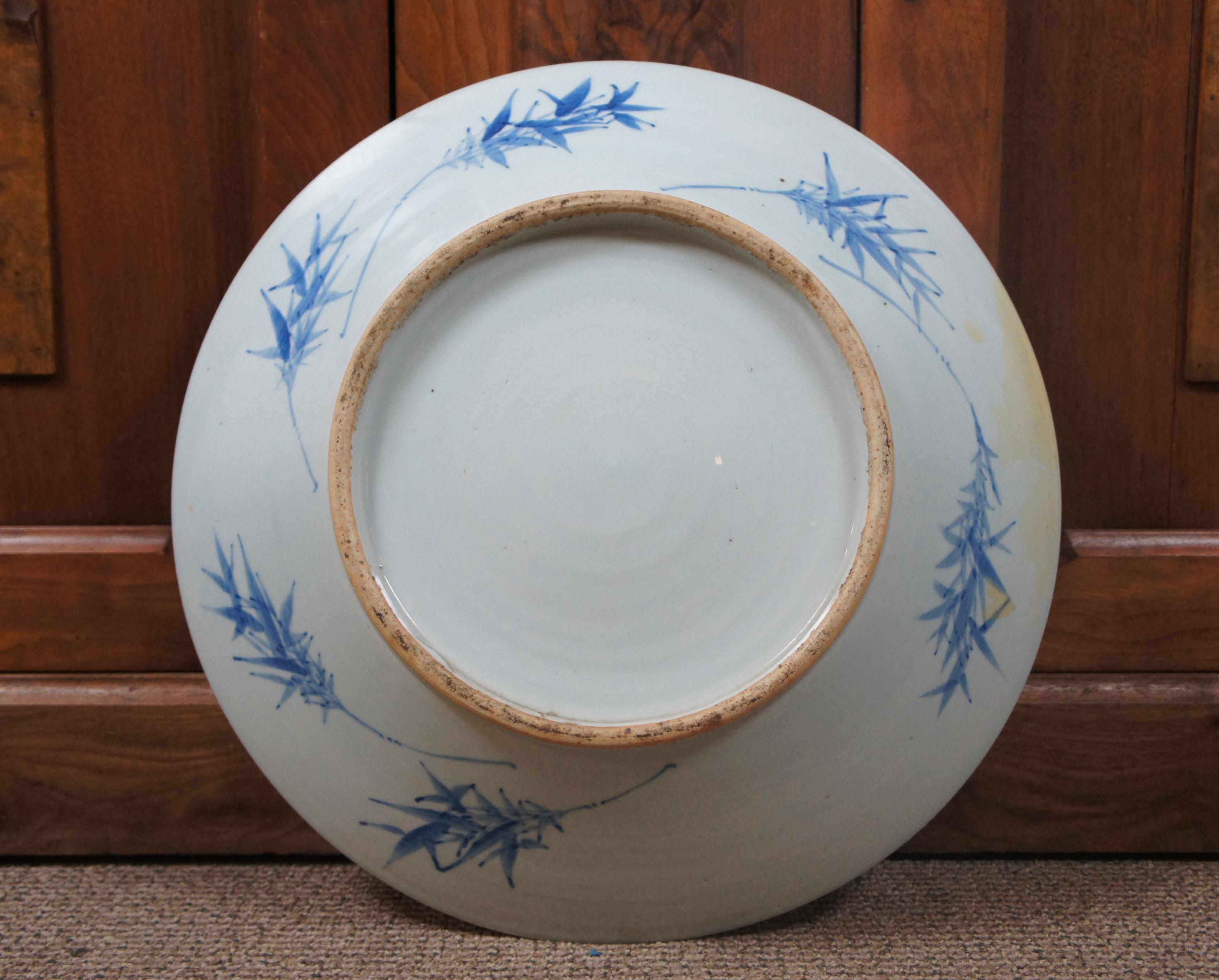 Antique 19th Century Chinese Export Canton Nanking Platter Blue & White In Good Condition In Dayton, OH