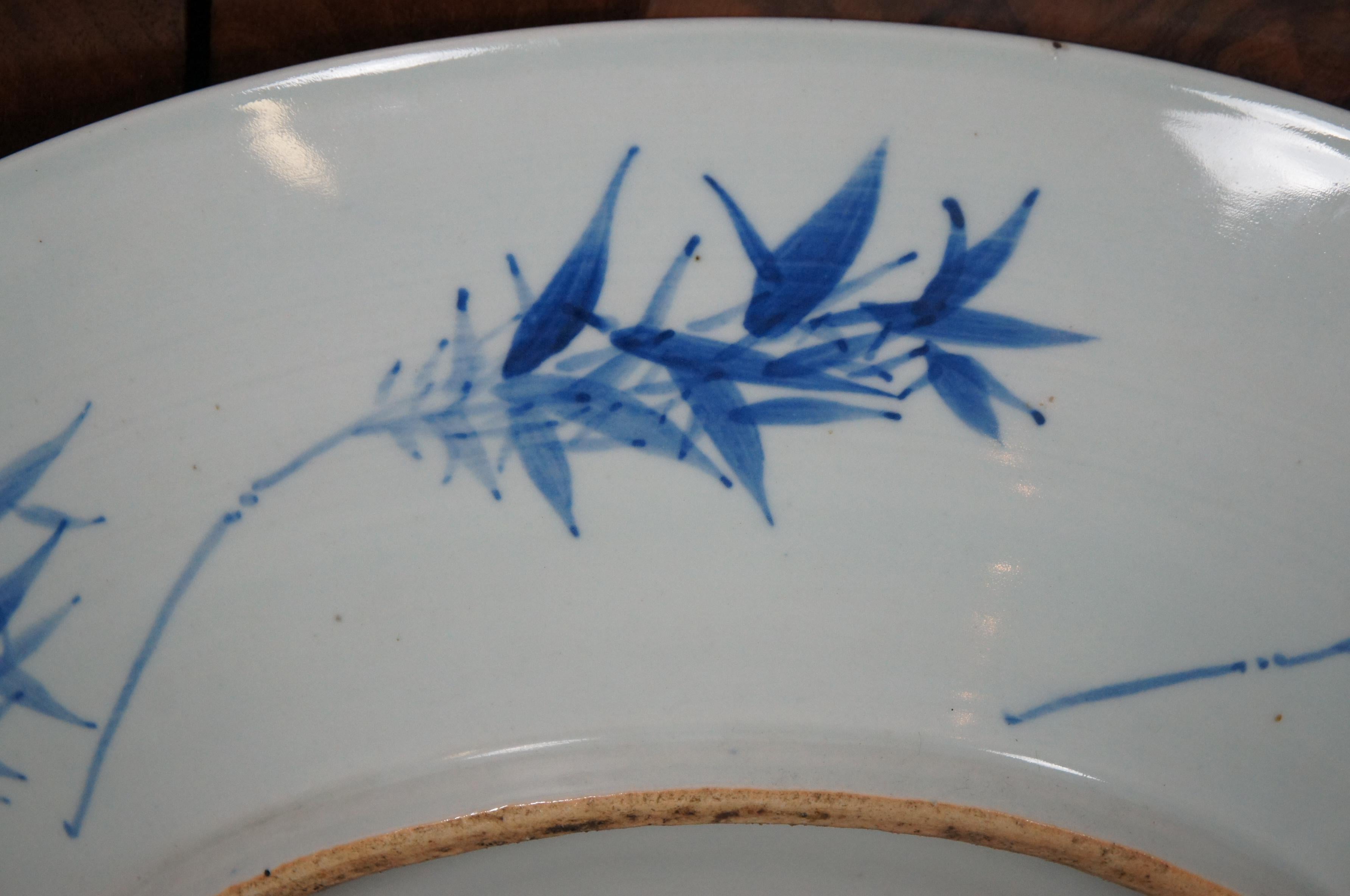Porcelain Antique 19th Century Chinese Export Canton Nanking Platter Blue & White