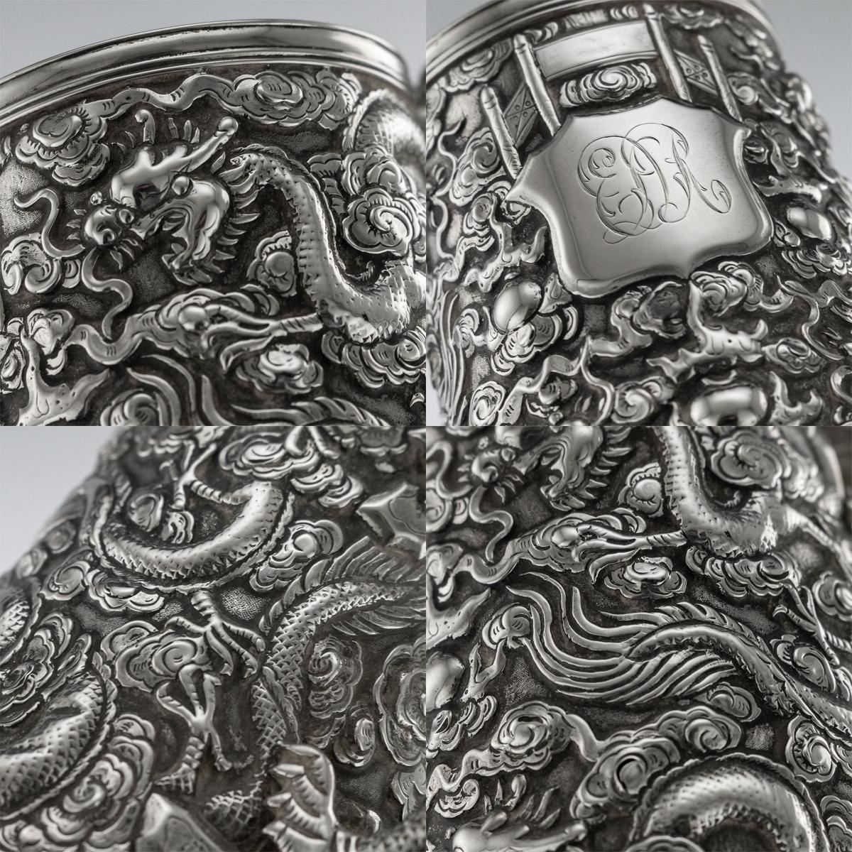 19th Century Chinese Export Solid Silver Dragon Mug, Zhun Zhao Ji, circa 1880 6