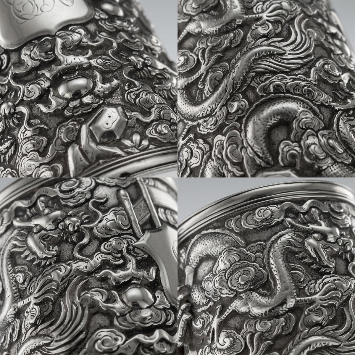 19th Century Chinese Export Solid Silver Dragon Mug, Zhun Zhao Ji, circa 1880 7