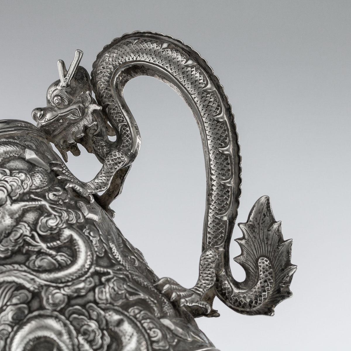 19th Century Chinese Export Solid Silver Dragon Mug, Zhun Zhao Ji, circa 1880 4