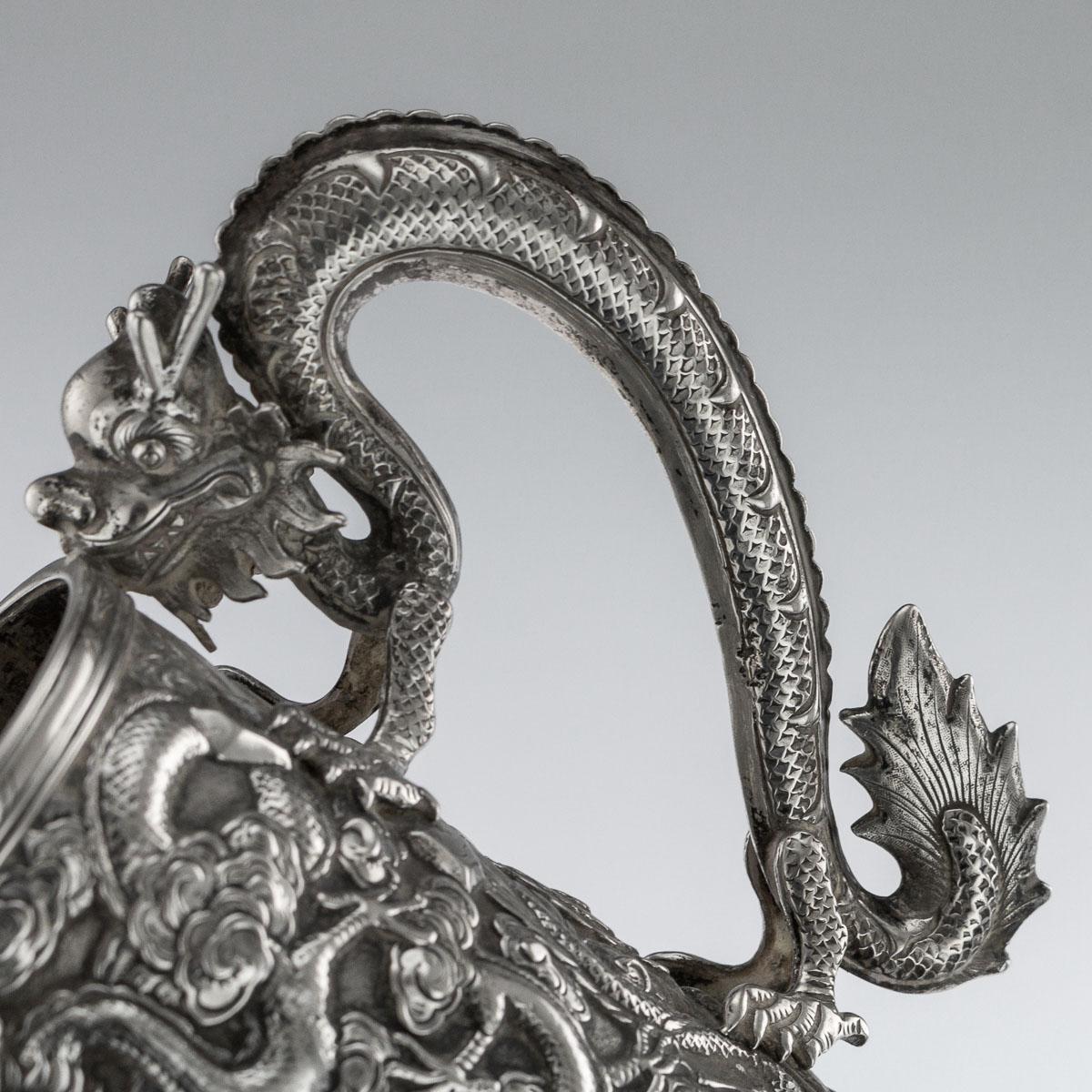 19th Century Chinese Export Solid Silver Dragon Mug, Zhun Zhao Ji, circa 1880 5