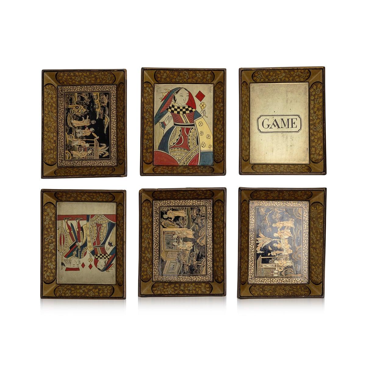 Antique 19th Century Chinese Lacquered Games Box c.1890 For Sale 6