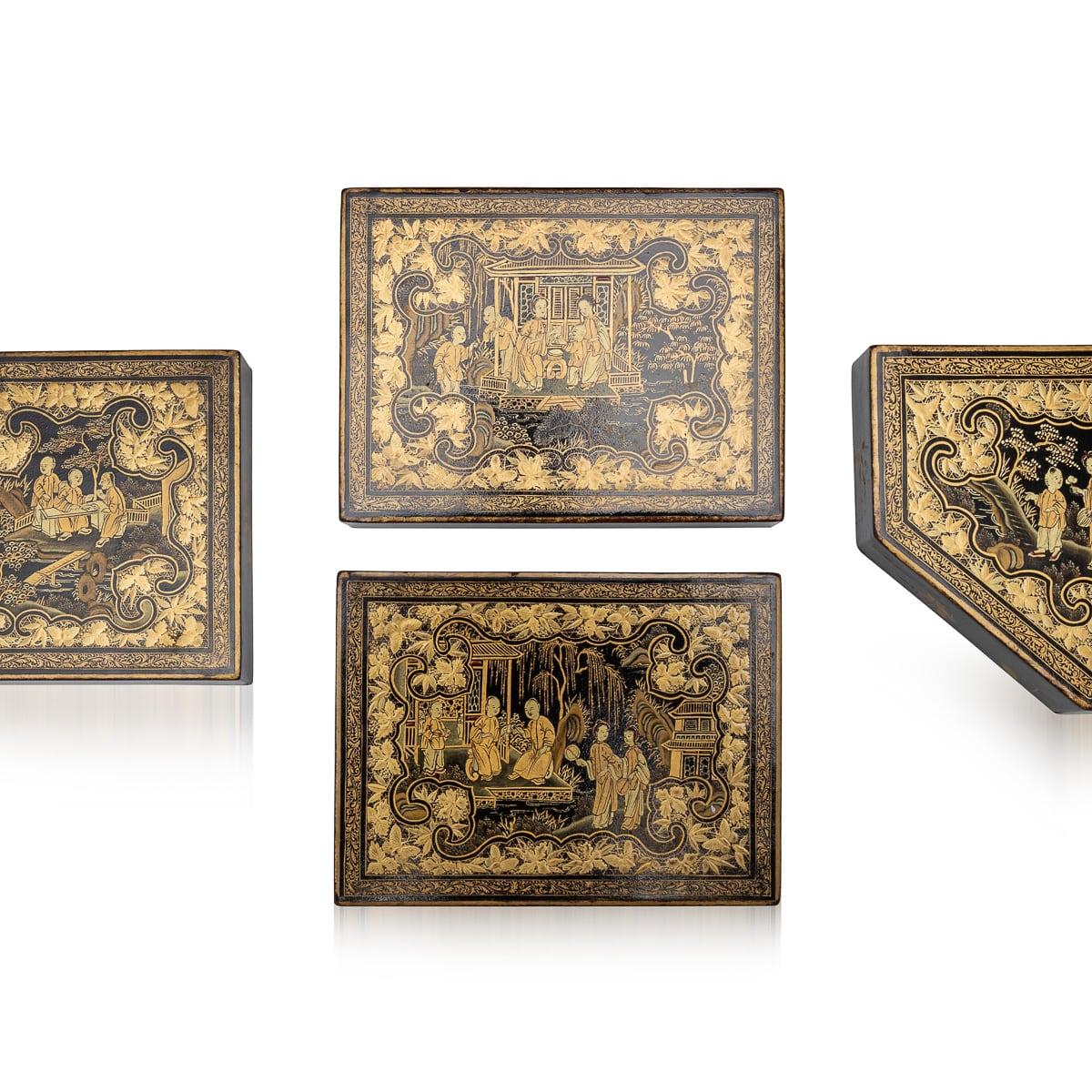 Antique 19th Century Chinese Lacquered Games Box c.1890 For Sale 7
