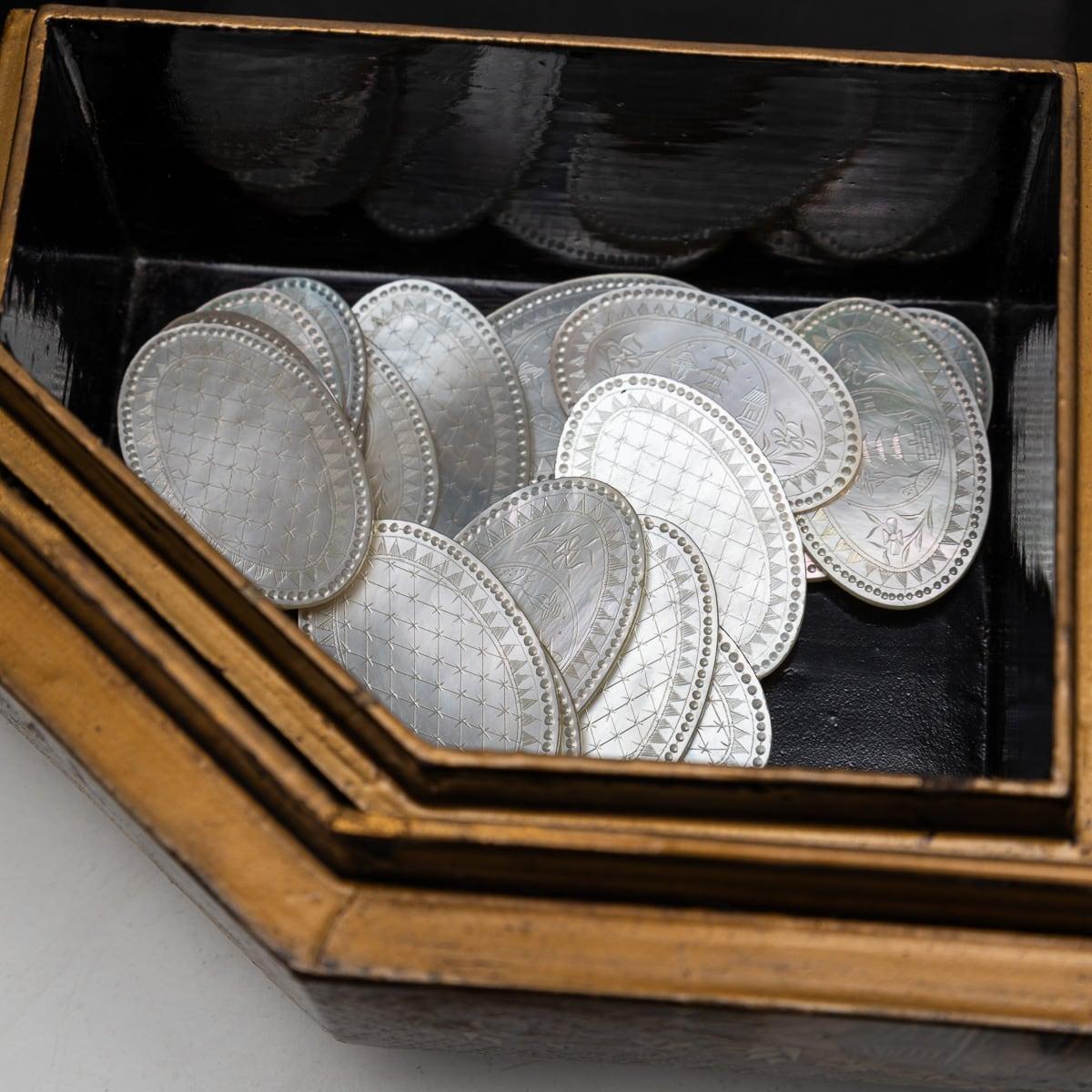Antique 19th Century Chinese Lacquered Games Box c.1890 For Sale 10