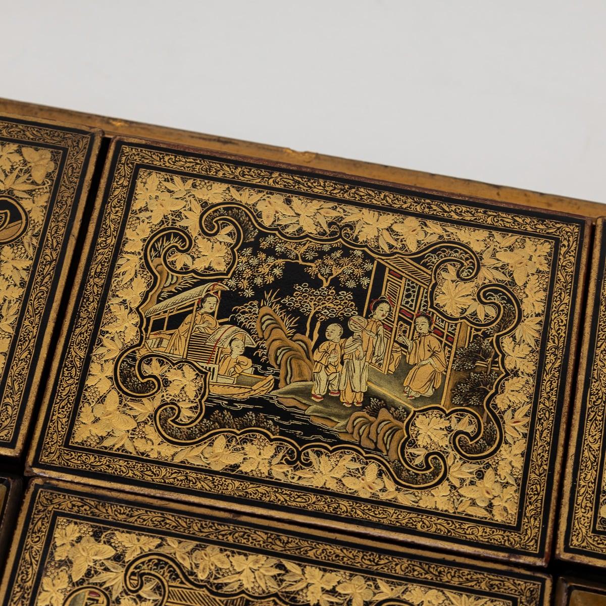 Antique 19th Century Chinese Lacquered Games Box c.1890 For Sale 13
