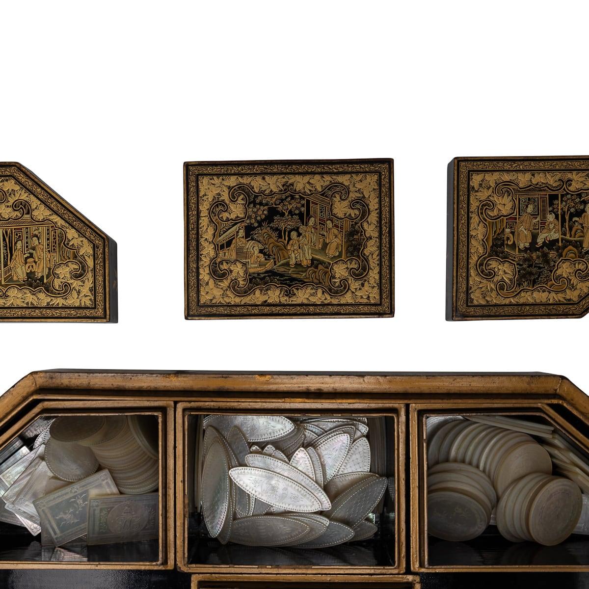 Antique 19th Century Chinese Lacquered Games Box c.1890 For Sale 5