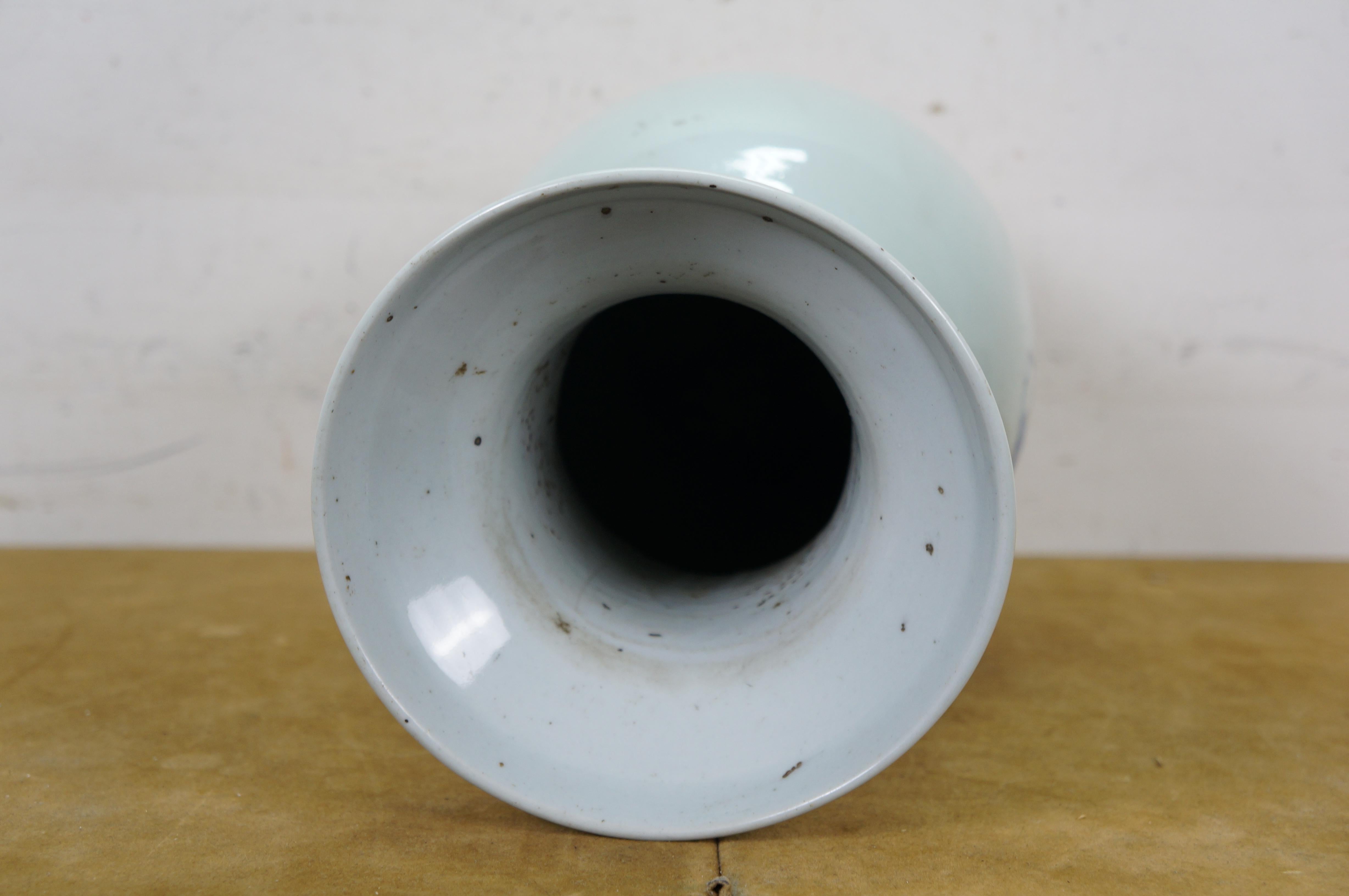 Antike 19. Jahrhundert Chinesisch Qing Blau & Weiß Porzellan Mantel Vase Urne 17