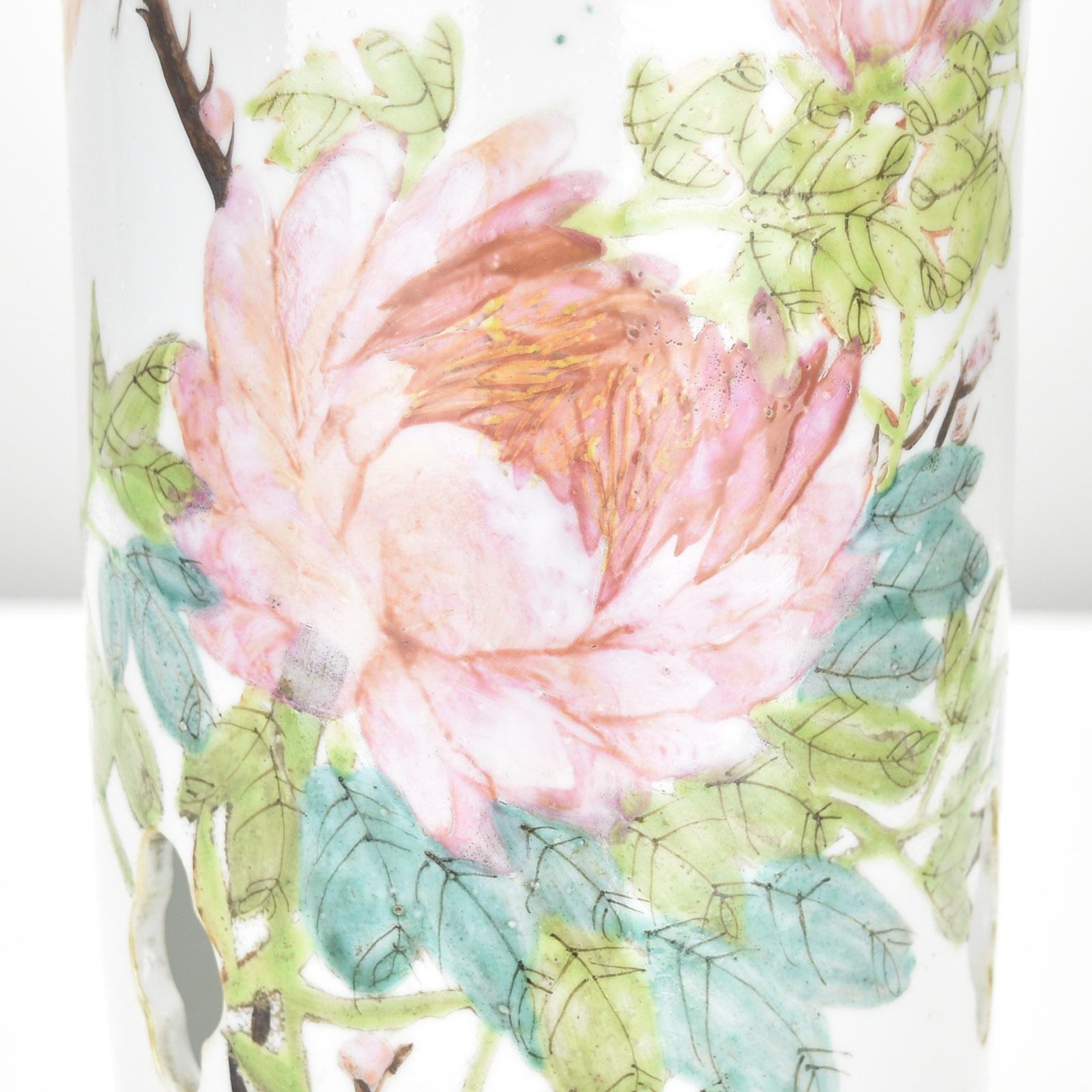 Antique Chinese Porcelain Famille Rose Hat Stand / Lantern For Sale 5
