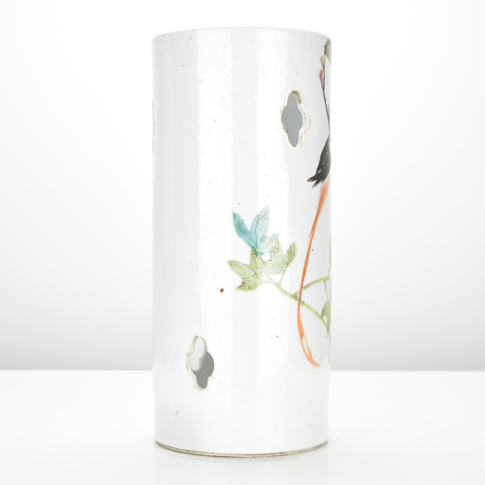 20th Century Antique Chinese Porcelain Famille Rose Hat Stand / Lantern For Sale