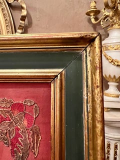 Antique 19th Century Chinese Silk Embroidery "Ancestors" Panel.