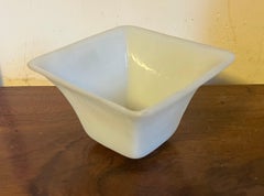 Antique 19th Century Chinese White Peking Glass Square Libation Cup