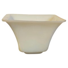 Antique 19th Century Chinese White Peking Glass Square Libation Cup