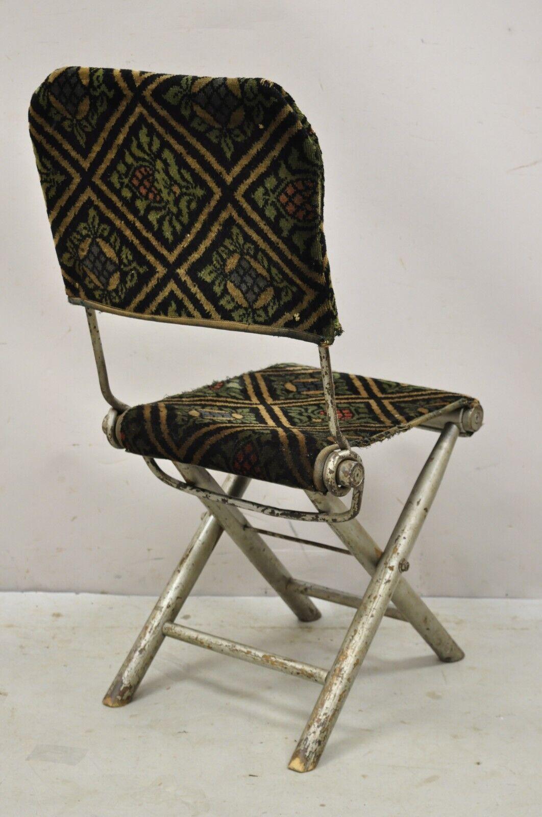 Antique 19th Century Civil War Period Folding Officers Camp Chair Campaign Chair For Sale 1