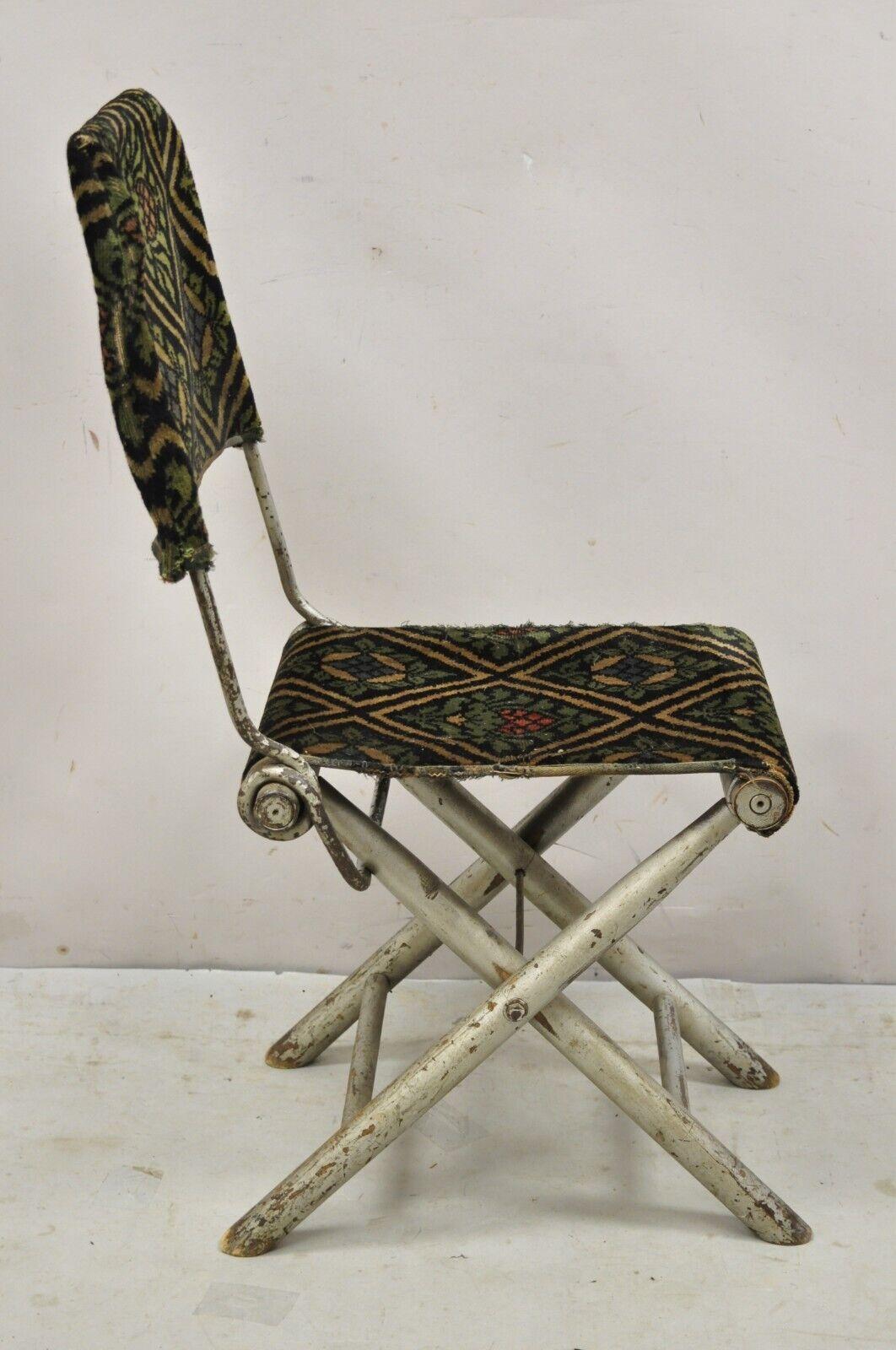 Antiguo Sillón de Campamento de Oficiales Plegable del Periodo de la Guerra Civil del Siglo XIX Silla de Campaña en venta 2