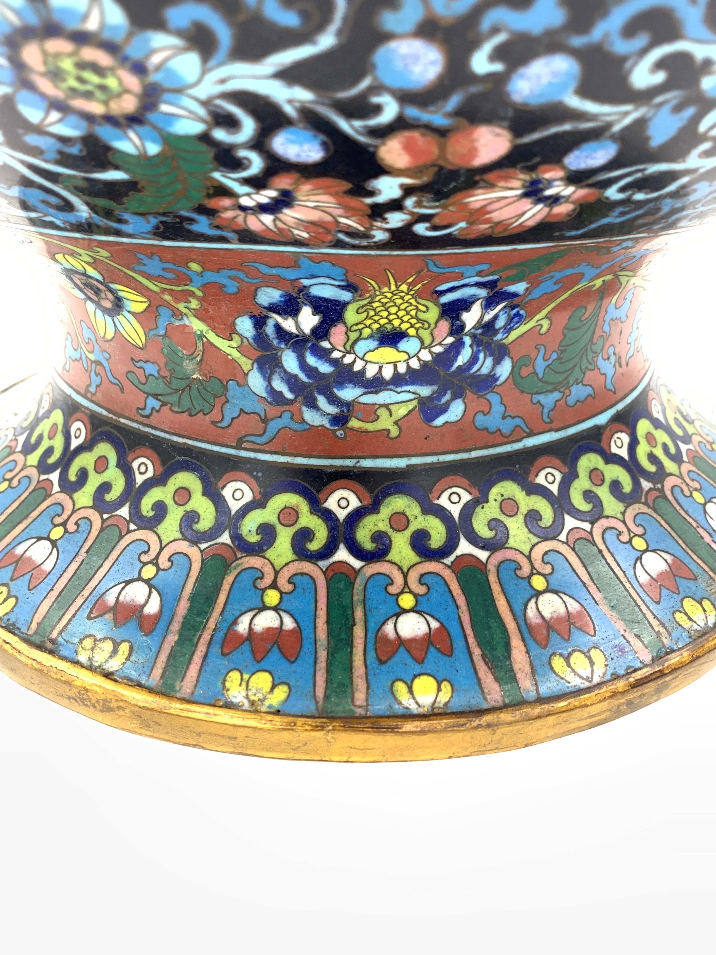 Antique 19th Century Cloisonne Chinese Vase For Sale 2