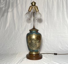 Antique 19th Century Cloisonné Urn Made Into Lamp