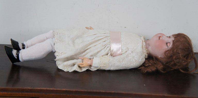 Ceramic Antique 19th Century CM Bergmann Simon & Halbig Bisque Composite Girl Doll For Sale