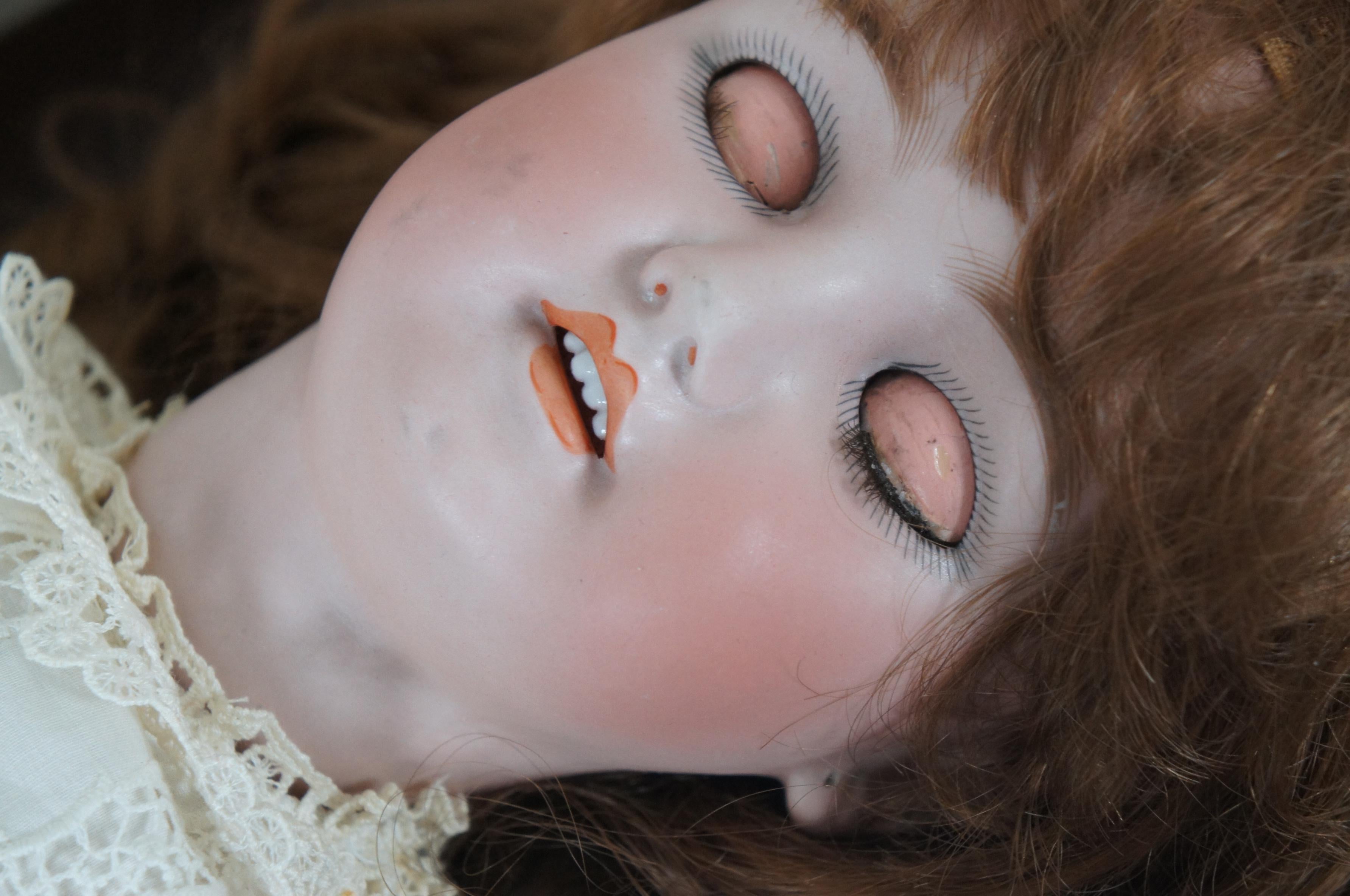 Victorian Antique 19th Century CM Bergmann Simon & Halbig Bisque Composite Girl Doll For Sale