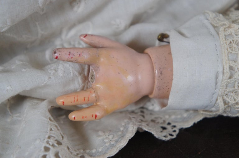 Antique 19th Century CM Bergmann Simon & Halbig Bisque Composite Girl Doll For Sale 2
