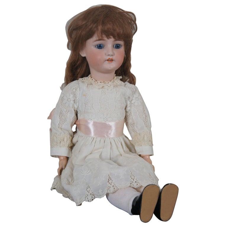 Antique 19th Century CM Bergmann Simon & Halbig Bisque Composite Girl Doll For Sale