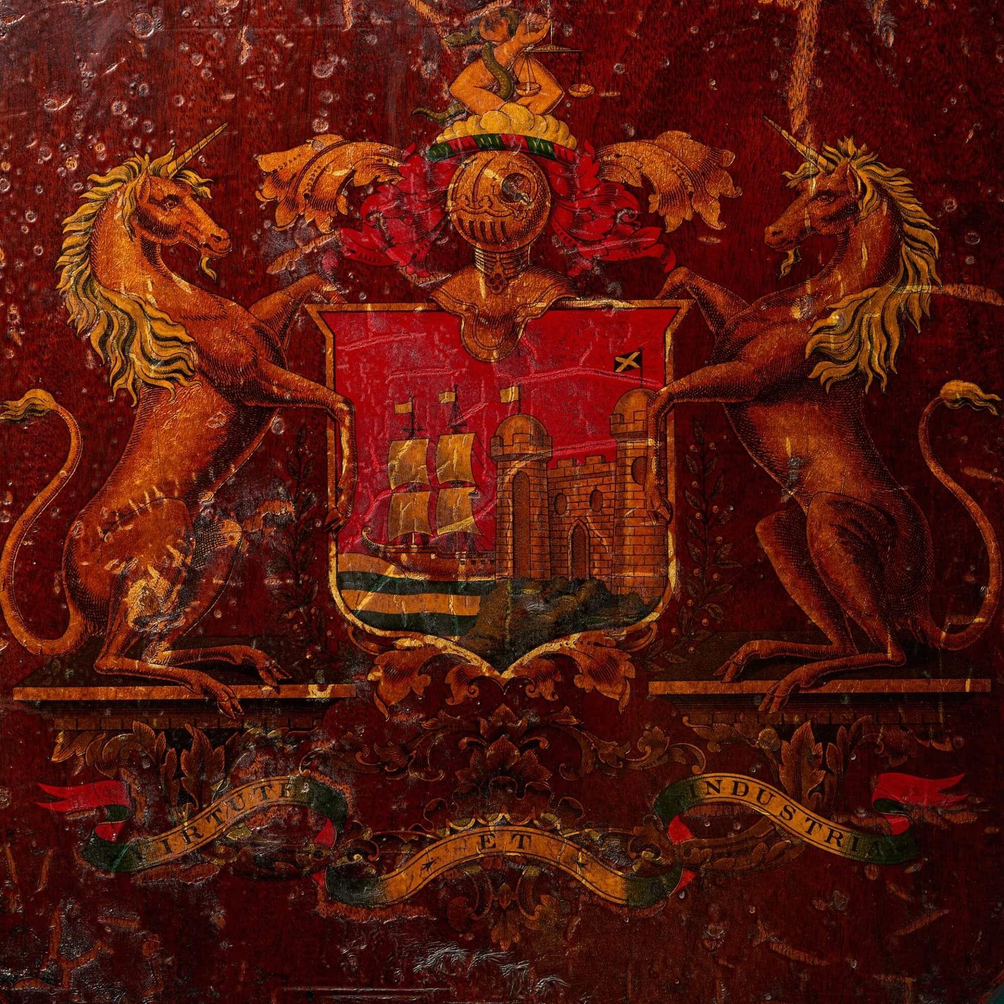 Antiguo Panel con Escudo de Bristol del Siglo XIX Victoriano en venta