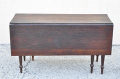Antique 19th Century Colonial Walnut Drop Leaf Breakfast Dining Table w/ Drawer