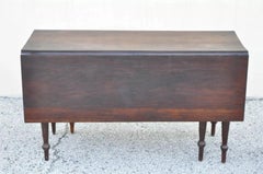 Antique 19th Century Colonial Walnut Drop Leaf Breakfast Dining Table w/ Drawer
