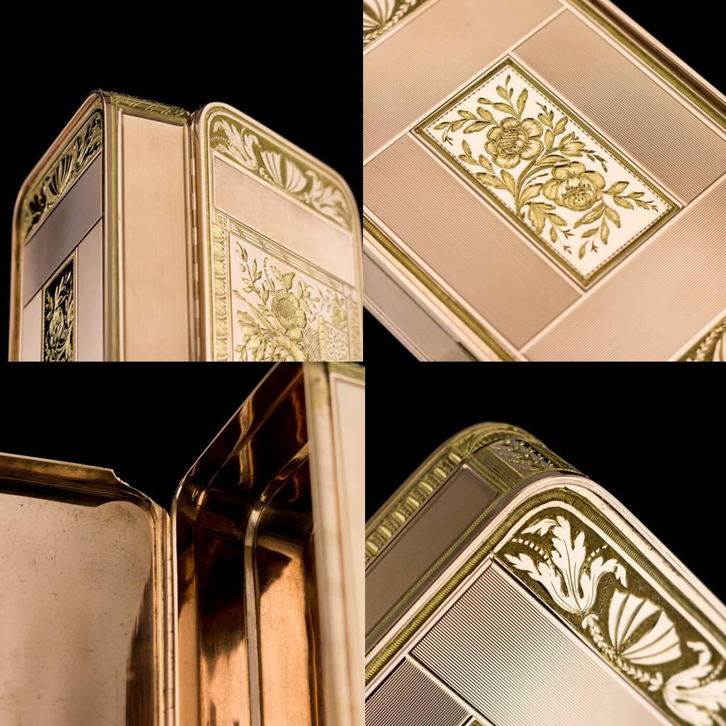 Antique 19th Century Continental 18 Karat Two-Color Gold Snuff Box, circa 1820 7