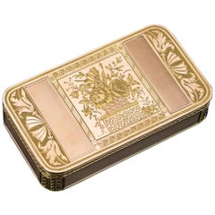 Used 19th Century Continental 18 Karat Two-Color Gold Snuff Box, circa 1820