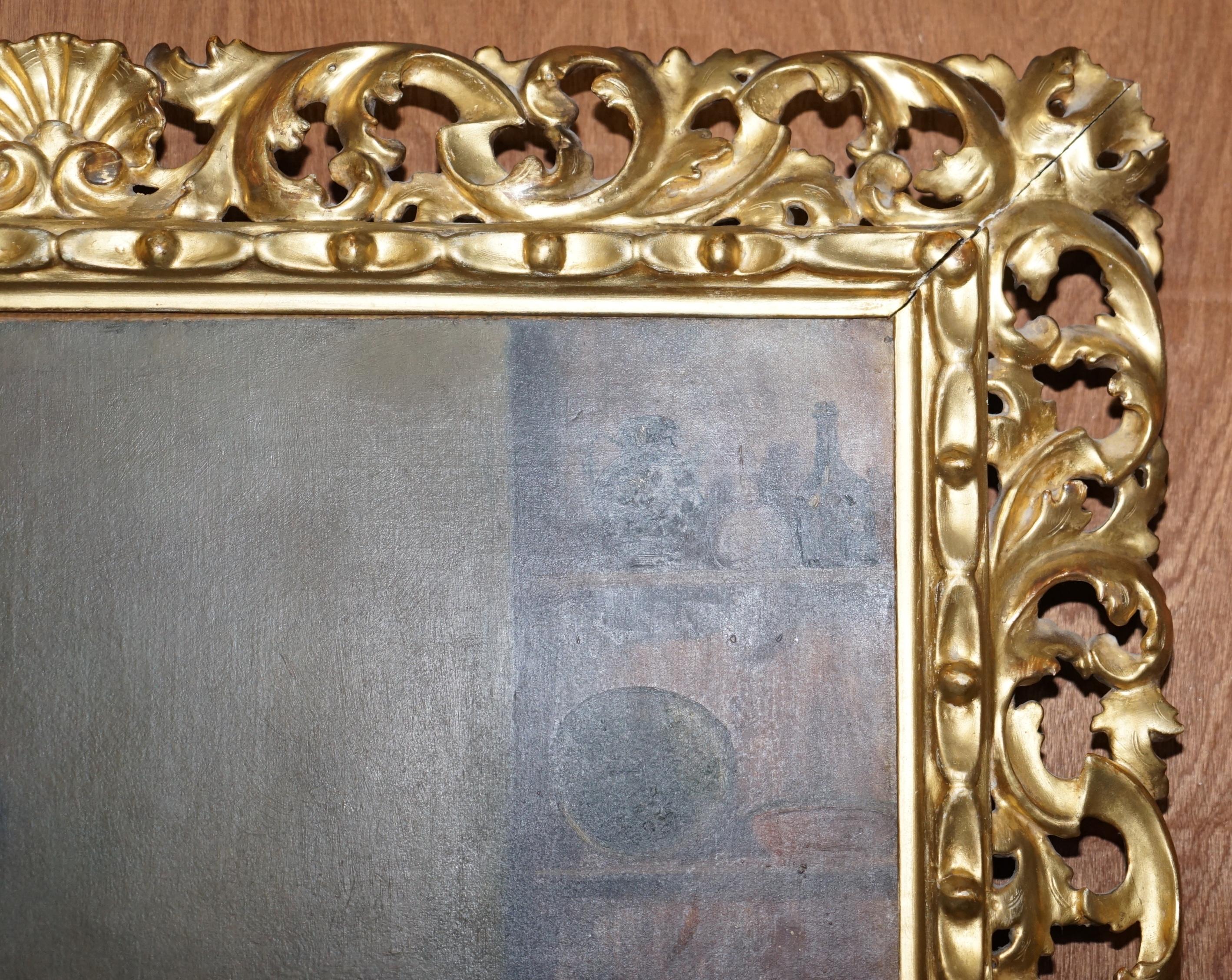 Antique 19th Century Continental School Portrait of Mother & Child Gilded Frame For Sale 9