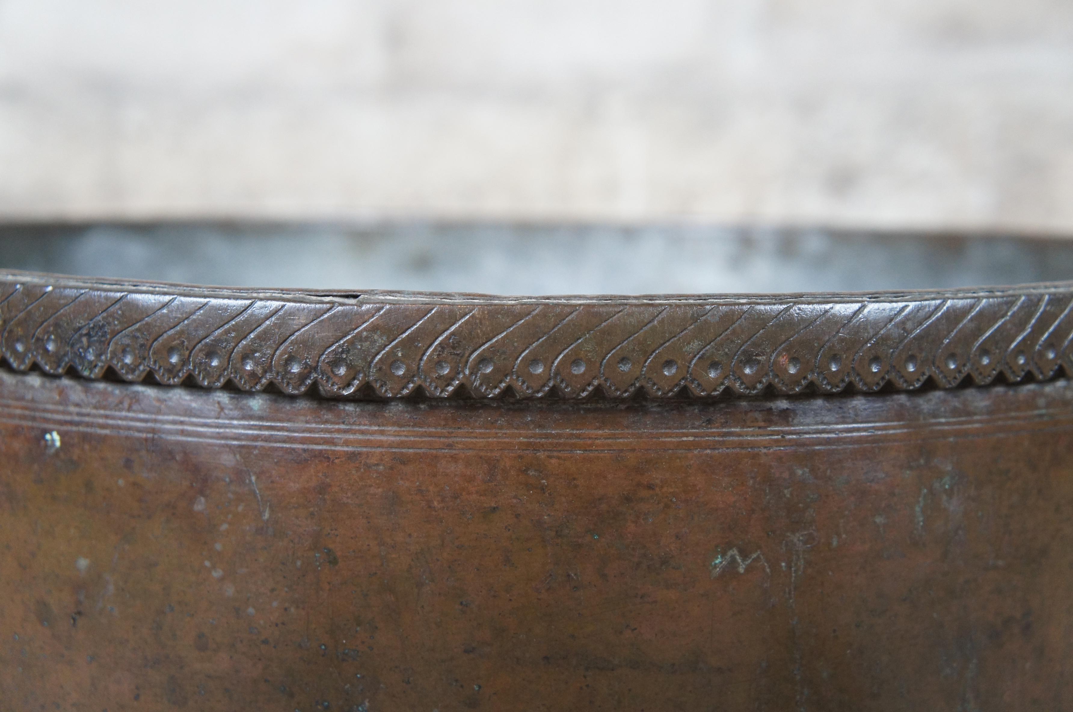 Antikes Kupfergefäß des 19. Jahrhunderts mit Eisengriffen, Wassertopf-Kauldron im Zustand „Gut“ im Angebot in Dayton, OH