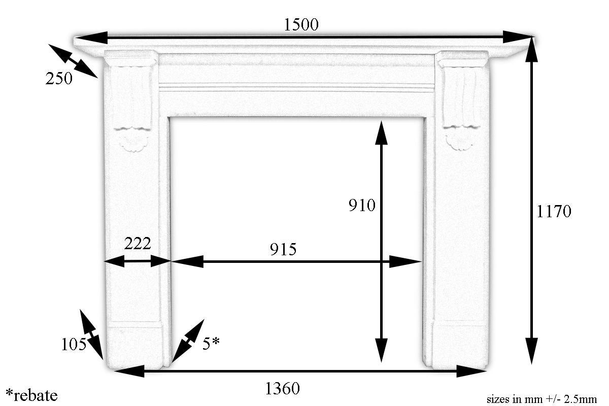 Victorian Antique 19th Century Corbelled Stone Fireplace Surround