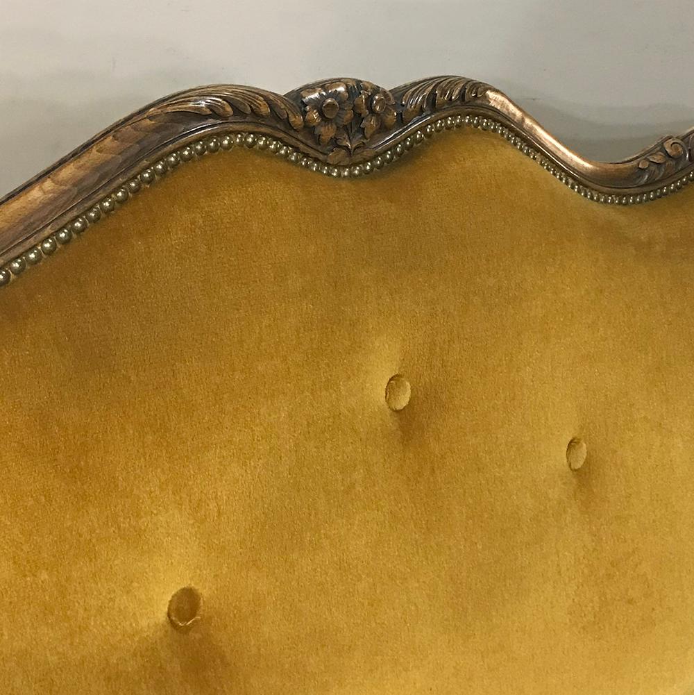 Antique 19th Century Country French Walnut Louis XV Mohair Sofa 3