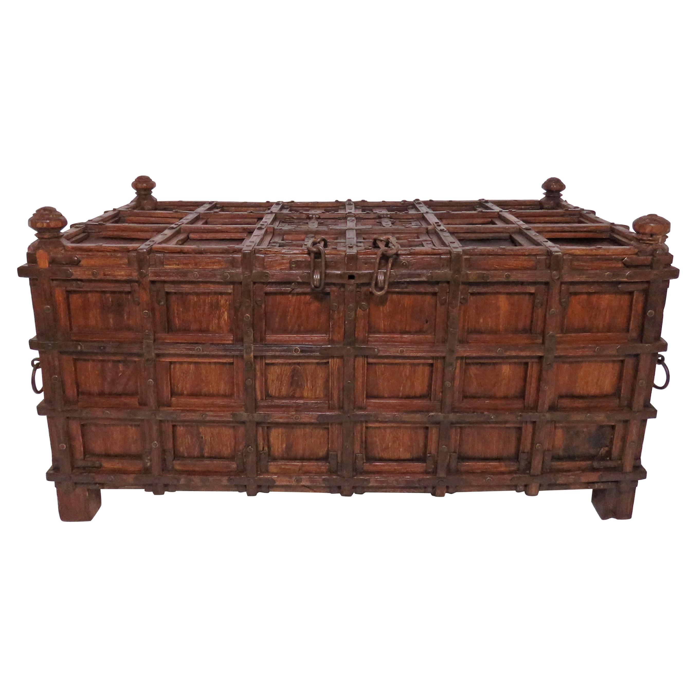 Antique 19th Century Damchiya Anglo-Indian Dowry Chest