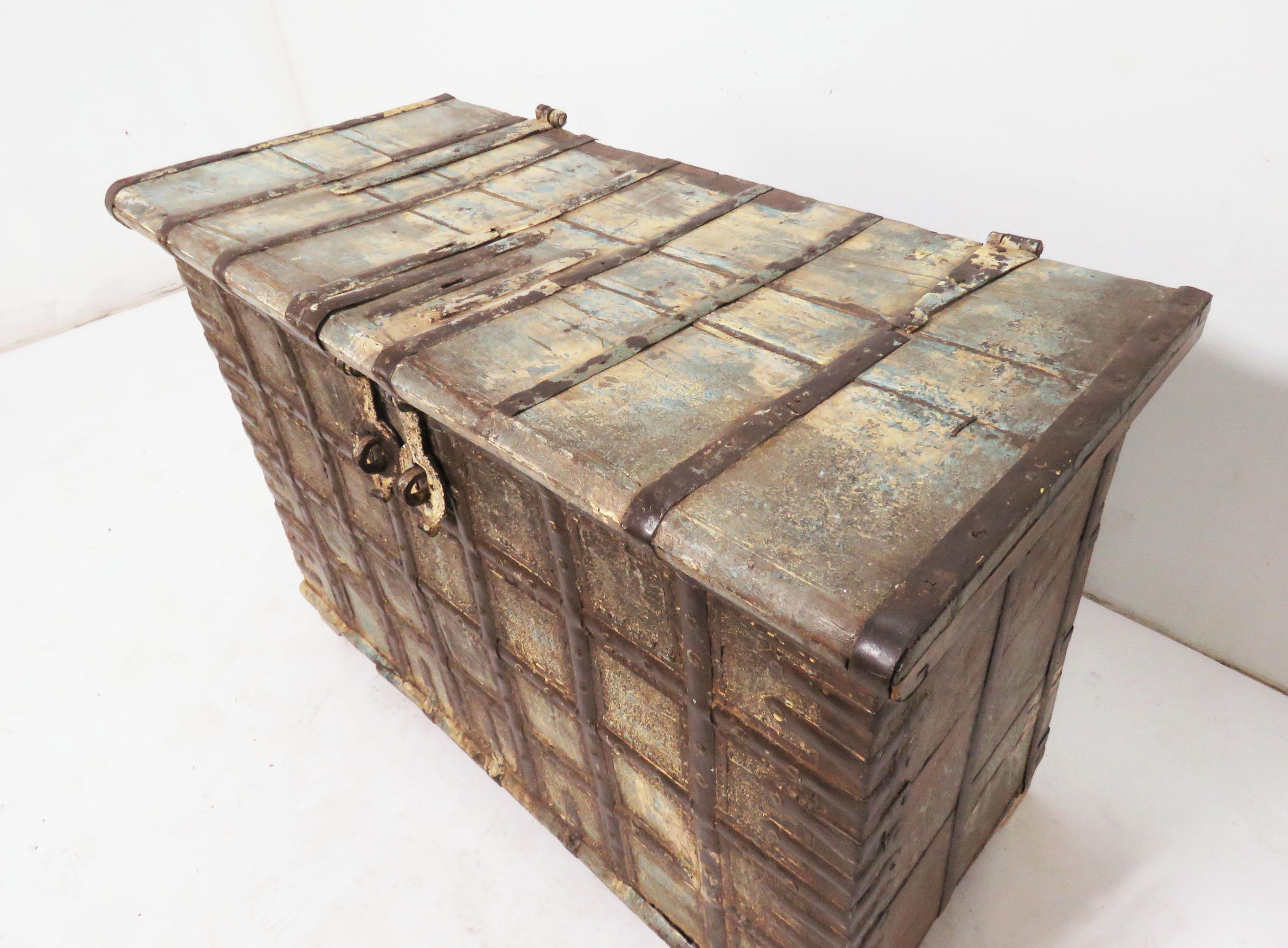 Anglo Raj Antique 19th Century Damchiya, Indian Dowry Chest