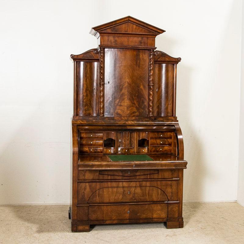 Antique 19th Century Danish Biedermeier Mahogany Secretary Desk For Sale 1