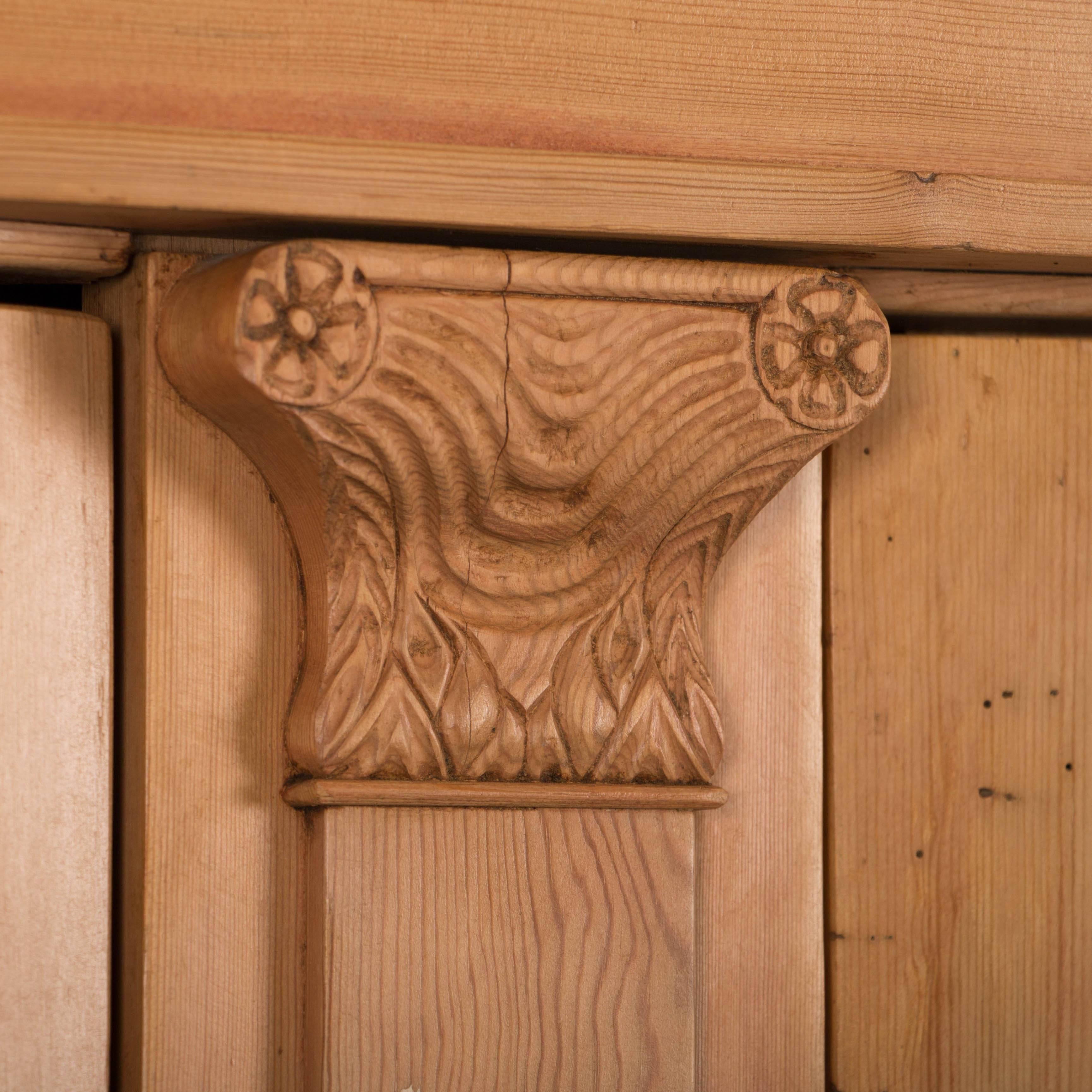 Antique 19th Century Danish Pine Two-Door Armoire 2