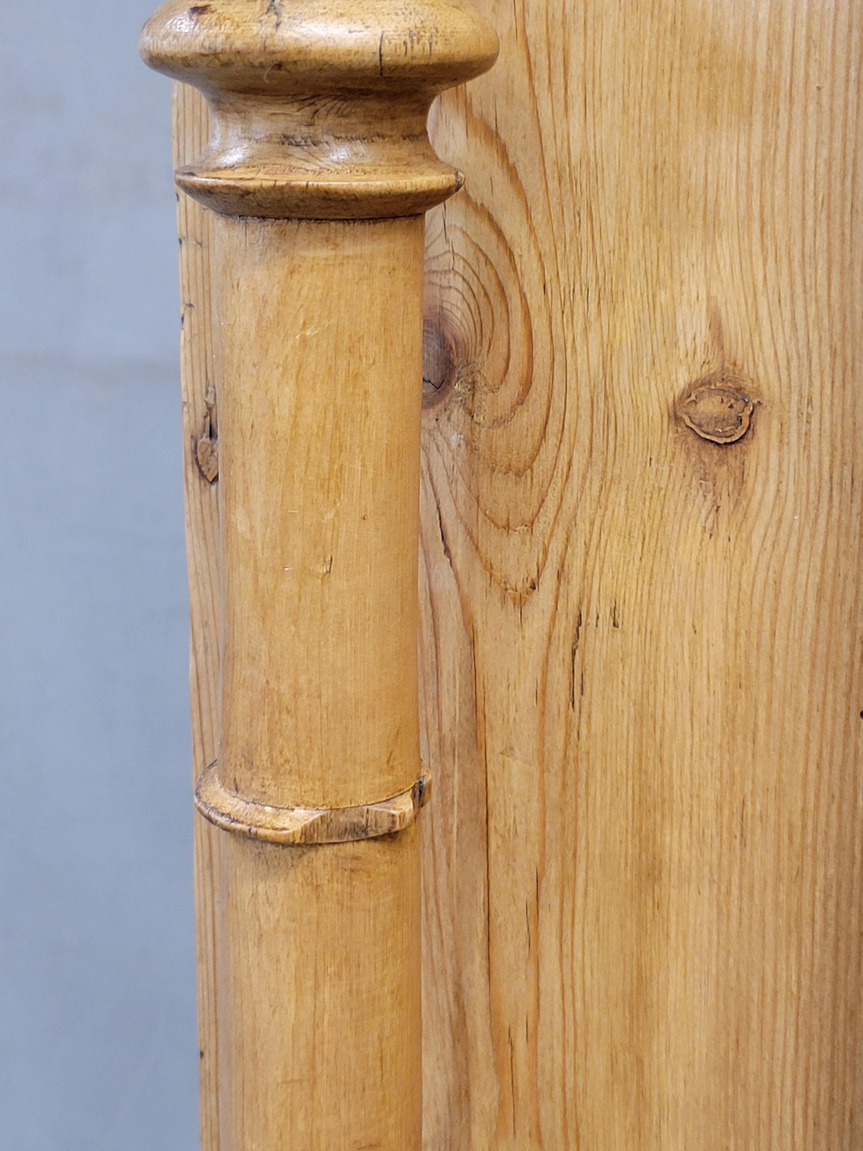 Antique 19th Century Danish Scandinavian Pine Bow Front Armoire Wardrobe 7